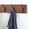 PEG AND RAIL Solid Cherry Wall Mounted Coat Rack with Oil Rubbed Bronze Wall Coat Hooks - Made in The USA (Mahogany 15" x 3.5" with 3 Hooks) view 2