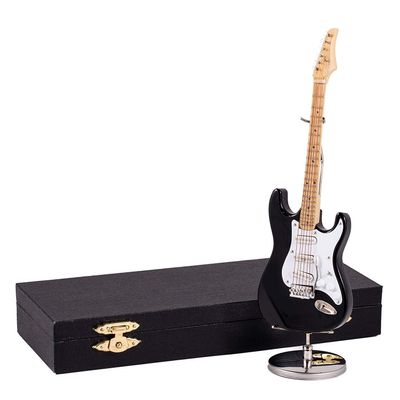 Broadway Gift Black Electric Guitar Music Instrument Miniature Replica with Case,Multicolor - Size 7 in.