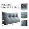 VERCART Large Headboard Pillow Wedge Bed Rest Reading Pillow Daybed Pillows Triangular Headboard Wedge Pillows Bolster Gap Filler Triangle Back Cushion Long Wedge Pillow, Velvet Light Gray Twin view 4