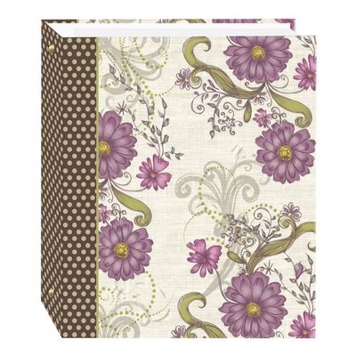 Magnetic Self-Stick 3-Ring Photo Album 100 Pages (50 Sheets), Berry Blossoms Design