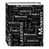 Magnetic Self-Stick 3-Ring Photo Album 100 Pages (50 Sheets), Black & White Words Design view 1