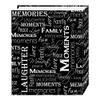 Magnetic Self-Stick 3-Ring Photo Album 100 Pages (50 Sheets), Black & White Words Design view 2