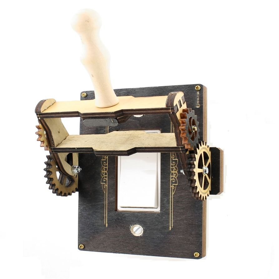 Green Tree Jewelry Steampunk Decora Rocker Throw Switch Black Wood Light Switch Plate Cover