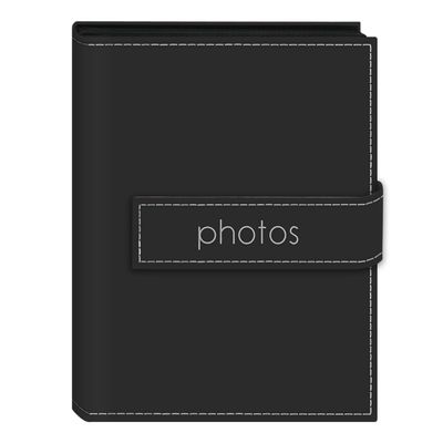 Pioneer Photo Albums EXP-57/BKP 36-Pocket 5 by 7-Inch Embroidered "Photos" Strap Sewn Leatherette Cover Photo Album, Mini, Black
