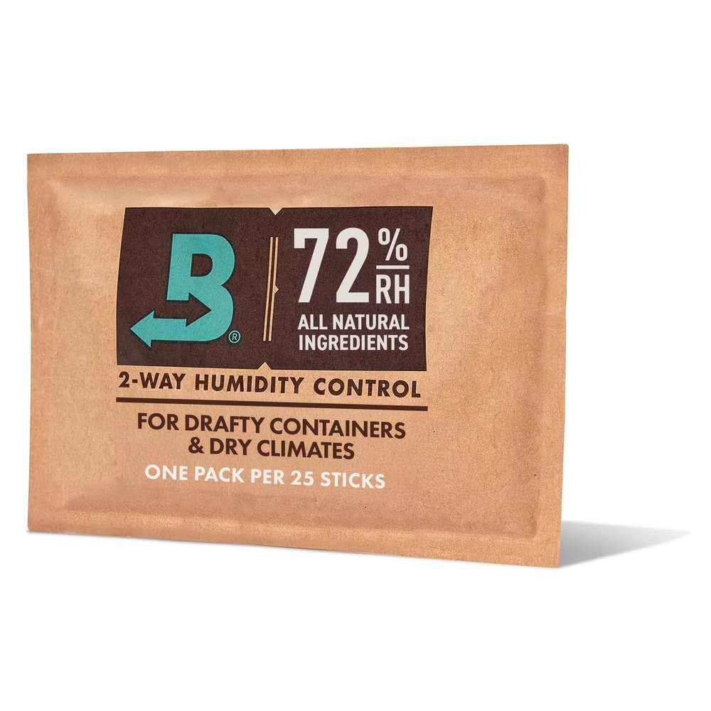 Boveda 72% Two-Way Humidity Control Pack for Storing Up to 25 Items  Single  for Wood Containers  Moisture Absorber  Humidifier Pack  Individually Wrapped Hydration Packet