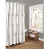 Lush Decor Darla Ruched Floral Bathroom Shower Curtain, 72 x 72, White view 2