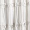 Lush Decor Darla Ruched Floral Bathroom Shower Curtain, 72 x 72, White view 3