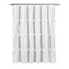 Lush Decor Darla Ruched Floral Bathroom Shower Curtain, 72 x 72, White view 4