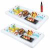 2 Pack Inflatable Serving Bar Buffet Cooler - Ice Tray for Food & Drinks, Portable for Parties, BBQ, Picnic, Pool Keep Cold All Day Reusable & Leak-Proof Summer Essentials view 1