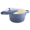 Crock-Pot Artisan 7-Quart Round Enameled Cast Iron Dutch Oven  Sapphire Blue, Durable Heavy-Duty Cookware for Slow Cooking, Baking, Roasting with Lid view 3