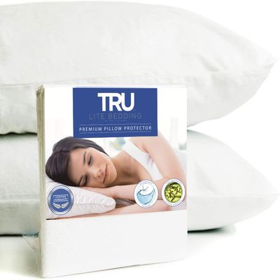 Zippered Pillow Cases | Pillow Protector | Premium Breathable Terry Cotton Cover | 100% Waterproof | Zippered Encasement | Set of 2 | Toddler Travel Size