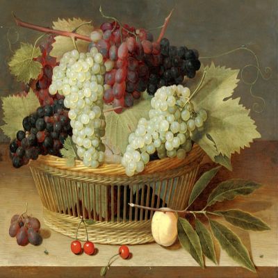 Still Life with Grapes by Isaak Soreau Accent Tile Mural Kitchen Bathroom Wall Backsplash Behind Stove Range Sink Splashback One Tile 8"x6" Ceramic, Glossy
