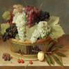Still Life with Grapes by Isaak Soreau Accent Tile Mural Kitchen Bathroom Wall Backsplash Behind Stove Range Sink Splashback One Tile 8"x6" Ceramic, Glossy view 1