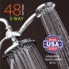 AquaDance 7" Premium High Pressure 3-Way Rainfall Combo for The Best of Both Worlds - Enjoy Luxurious Rain Showerhead and 6-Setting Hand Held Shower Separately or Together - Chrome Finish - 3328 view 2