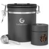 Coffee Gator Coffee Canister Airtight, 16oz Stainless Steel and 4oz Borosilicate Glass Travel Kitchen Food Storage Container with Date Tracker, Scoop for Beans, Ground, Sugar, Tea, Cookies Jars view 1