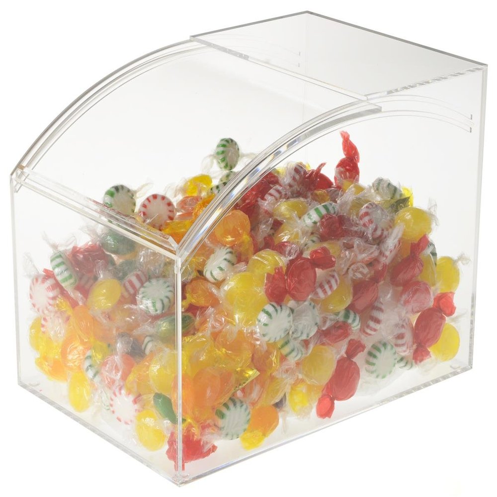 2-gallon Bulk Food Bin for Counters, Clear Acrylic Candy Dispenser with Sliding Door