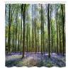 Ambesonne Woodland Shower Curtain, Bluebells in Wepham Woods Landscape Flowers Rural Countryside Woodland, Cloth Fabric Bathroom Decor Set with Hooks, 69" W x 84" L, Green Lavender view 2