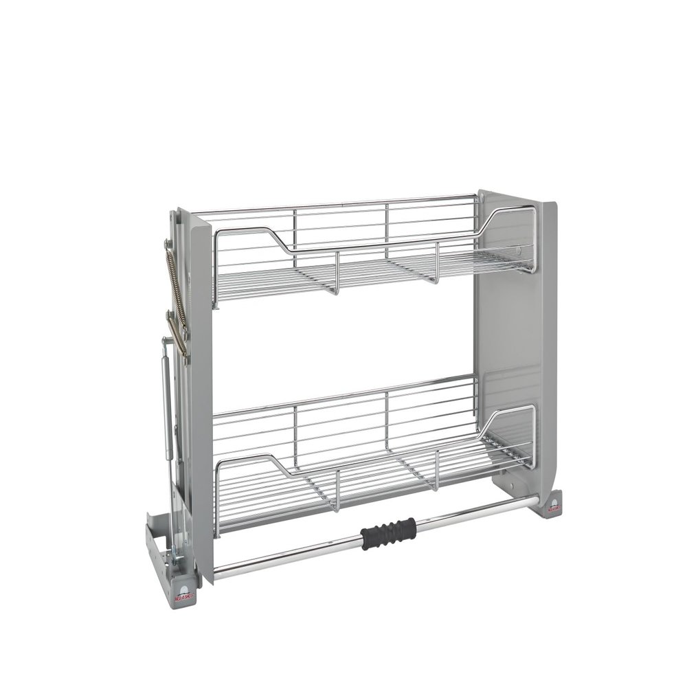 Rev-A-Shelf 36" Pull-Down Heavy-Duty Shelf Organizer for Tall Kitchen/Bathroom Cabinets, Dual Tier Wall Mounted Pantry Storage, Chrome, 5PD-36CRN