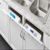 Rev-A-Shelf 14" Tip-Out Plastic Sink Trays for Kitchen and Bathroom Base Cabinet, Pull Out Vanity Shelf Home Organizer, White, 6572-14-11-52 view 2