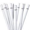 ALINK 10.5 inch Tritan Hard Plastic Clear Straws, Long Reusable Clear Replacement Tumbler Drinking Straws for 16 oz 20 oz 30 oz Stanley, YETI, Starbucks, Mason Jars, Set of 10 with Brush view 1