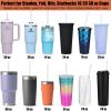 ALINK 10.5 inch Tritan Hard Plastic Clear Straws, Long Reusable Clear Replacement Tumbler Drinking Straws for 16 oz 20 oz 30 oz Stanley, YETI, Starbucks, Mason Jars, Set of 10 with Brush view 4