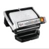 T-Fal OptiGrill Stainless Steel Electric Grill, 4 Servings, 6 Automatic Cooking Modes, Intelligent Grilling, Rare to Well-Done, Panini Press, Nonstick Removable Plates, Indoor, Silver view 1