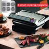 T-Fal OptiGrill Stainless Steel Electric Grill, 4 Servings, 6 Automatic Cooking Modes, Intelligent Grilling, Rare to Well-Done, Panini Press, Nonstick Removable Plates, Indoor, Silver view 3