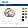 Schlage F51A GEO 505 605 Georgian Door Knob, Keyed Entry Lock, Bright Brass view 2