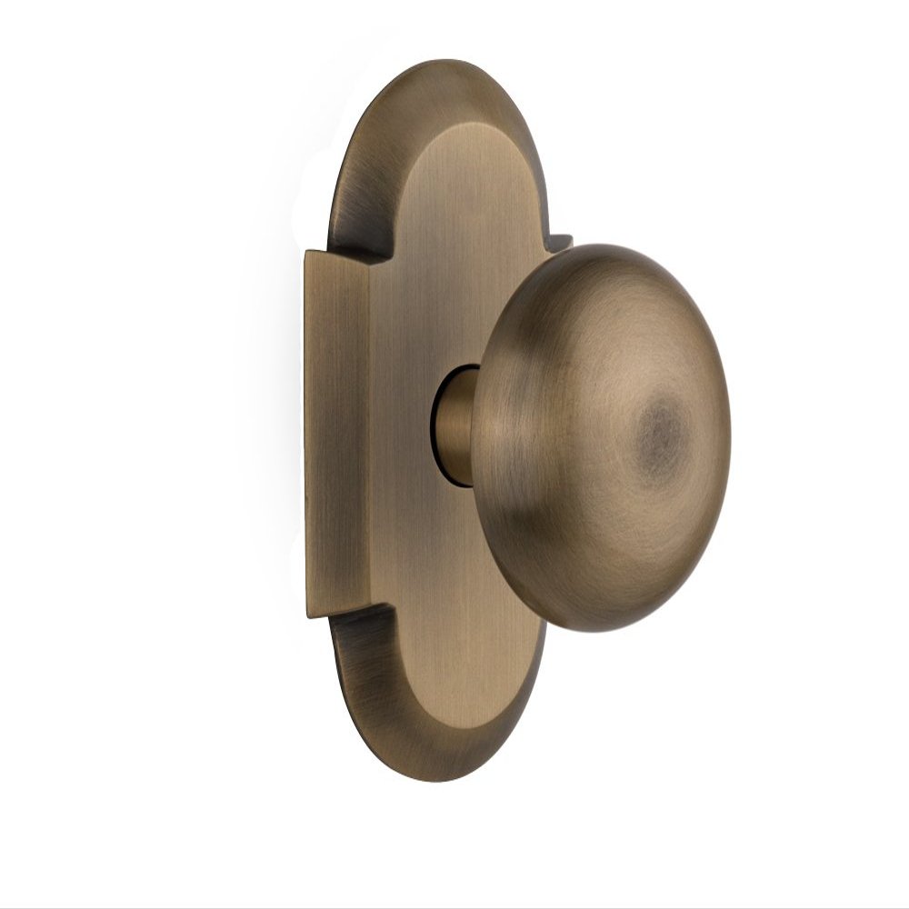 Nostalgic Warehouse Cottage Plate with New York Door Knob, Passage - 2.75", Antique Brass
