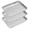 Aspire Baking Sheet Set, 304 Stainless Steel Cookie Sheet Set Toaster Oven Tray Pan Rectangle Size-S 3 Pcs view 1
