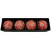 Red Lantern 4" Porcelain Ball Set - Set of 4 Decorative Balls, Red and Beige Flowers view 3