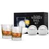 The Original Whiskey Ball (Duo Set), Whiskey Ice Ball Maker Mold, 2-Pack Premium Silicone Sphere Molds with 2 Rock Glasses  Easy Release & No Leak Design for Superb Whiskey view 1