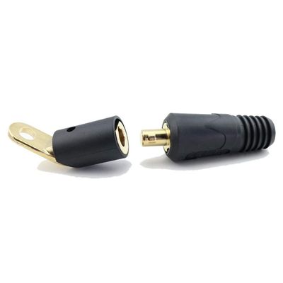 WeldingCity Dinse-type Twist-lock Insulated Male Connector 50-series (35-50mm AWG #2-1/0) and Female Terminal Adapter for Welders Miller Lincoln ESAB Hobart and Others