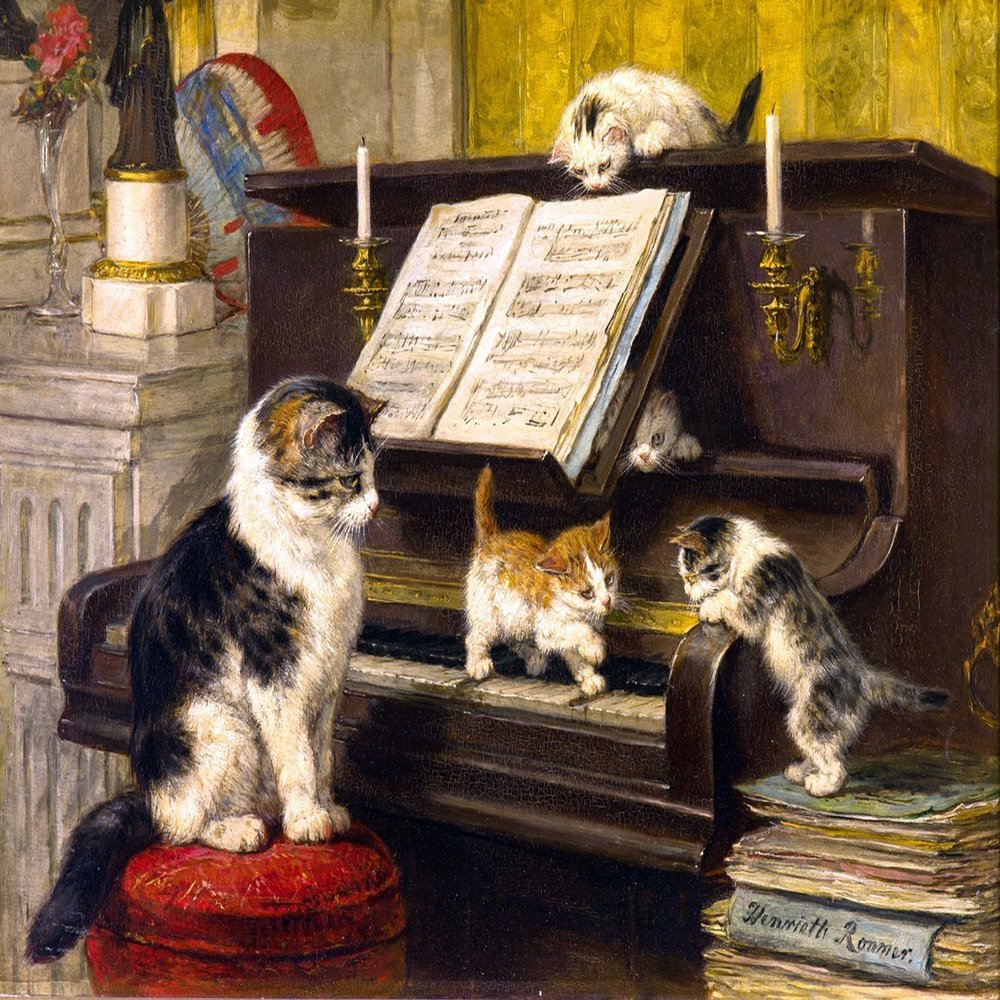 Pianoles by Henriette Ronner-Knip Accent Tile Mural Kitchen Bathroom Wall Backsplash Behind Stove Range Sink Splashback One Tile 8"x6" Ceramic, Matte