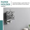Vertical Toilet Paper Holder, Aomasi SUS304 Stainless Steel Toilet Tissue Roll Hanger with Round Plate, Bathroom TP Roll Organizer, Wall Mounted, Brushed Nickel view 3