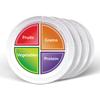 Health Beet Choose MyPlate Portion Control Plate  4 Flat Sections for Fruits Grain Vegetable Protein - Dishwasher & Microwave Safe Visually Sectioned Plates for Health Education - (4-Pack) view 1