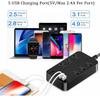 ZONV Wall Mount Power Outlet 6 AC Multi-Outlet Extender 5 USB Charging Ports Black Flat Plug 6ft Extension Cord 10A 2500W Compact Plug and Socket Home Office view 3