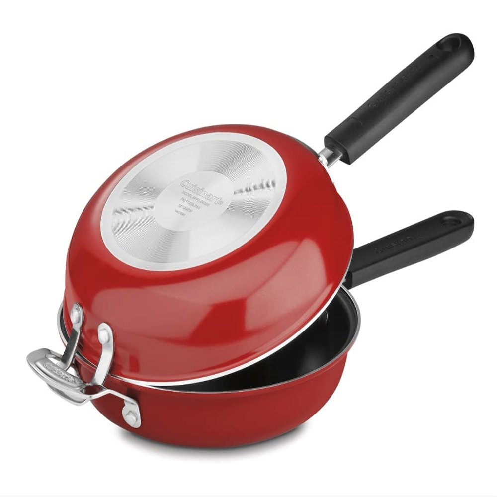 Cuisinart FP2-24R 10-Inch Nonstick Set Frittata Non-Stick Sauce Pan, Red