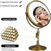 Leyden Antique Brass Makeup Mirror, 3X Magnifying Vanity Mirror Tabletop Double Side 7.8 Inch Bathroom Hardware Accessories view 2