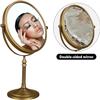 Leyden Antique Brass Makeup Mirror, 3X Magnifying Vanity Mirror Tabletop Double Side 7.8 Inch Bathroom Hardware Accessories view 4
