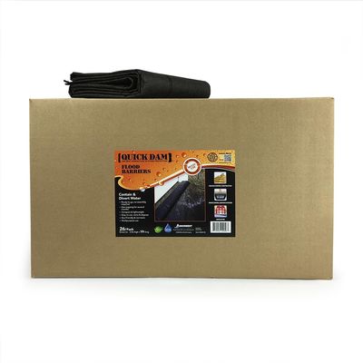 Quick Dam QD65-26 Water-Activated Flood Barriers, 26 Pack, Black