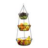 Heavy Duty - 3 Tier Hanging Kitchen Black Fruit Basket view 1