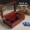Tea Box - Luxury Wooden Tea Bag Organizer from The Apace Premier Collection - 8 Compartment Tea Storage Chest Container - Elegantly Handmade w/Scratch Resistant Window view 3