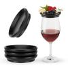 Twine Wooden Farmhouse Wine Glass Topper Appetizer Plates, Drink Cup Covers, Rustic Wine Glass Covers, Wine Accessories, Set of 4, Mahogany view 1
