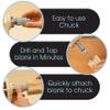 Peachtree Woodworking Supply Bottle Turning Kit with 5 Classic Chrome Stoppers 19/64 inch Drill Bit 1 inch 8 tpi Chuck and Ratcheting Handle with 3/8 inch Tap view 3
