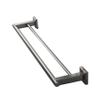Premium Modern Double Towel Bar Rack w/Square Base (24 Inches)- Brushed Finish, Made from Stainless Steel, Water and Rust Proof, Wall Mounted, Easy to Install view 1