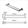 Premium Modern Double Towel Bar Rack w/Square Base (24 Inches)- Brushed Finish, Made from Stainless Steel, Water and Rust Proof, Wall Mounted, Easy to Install view 2