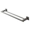Premium Modern Double Towel Bar Rack w/Square Base (24 Inches)- Brushed Finish, Made from Stainless Steel, Water and Rust Proof, Wall Mounted, Easy to Install view 3
