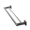 Premium Modern Double Towel Bar Rack w/Square Base (24 Inches)- Brushed Finish, Made from Stainless Steel, Water and Rust Proof, Wall Mounted, Easy to Install view 4