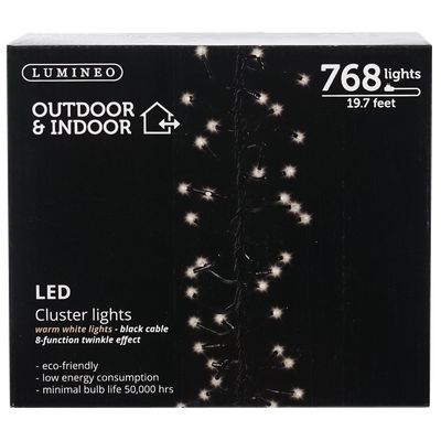 Warm White Cluster 768 Strand Sting Lights